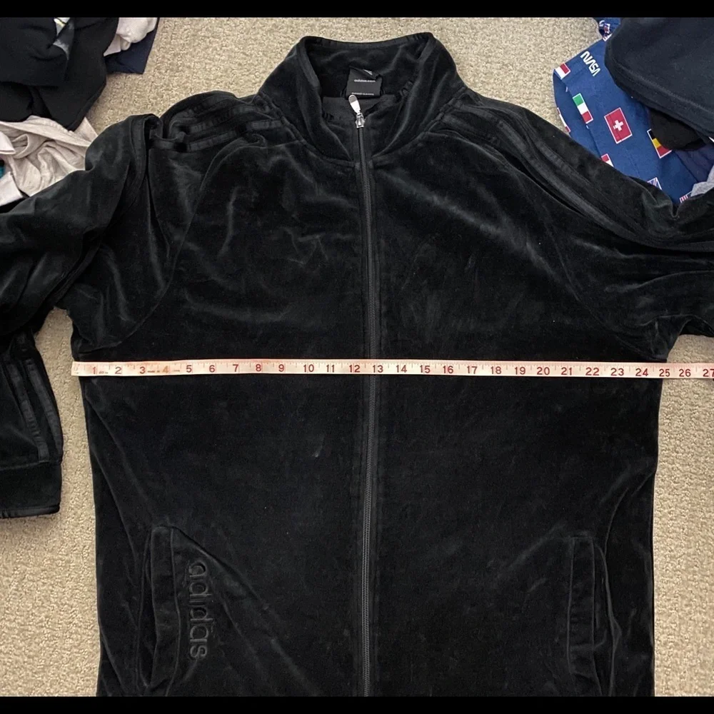 Adidas Black Velvet Jacket Mens Size Medium